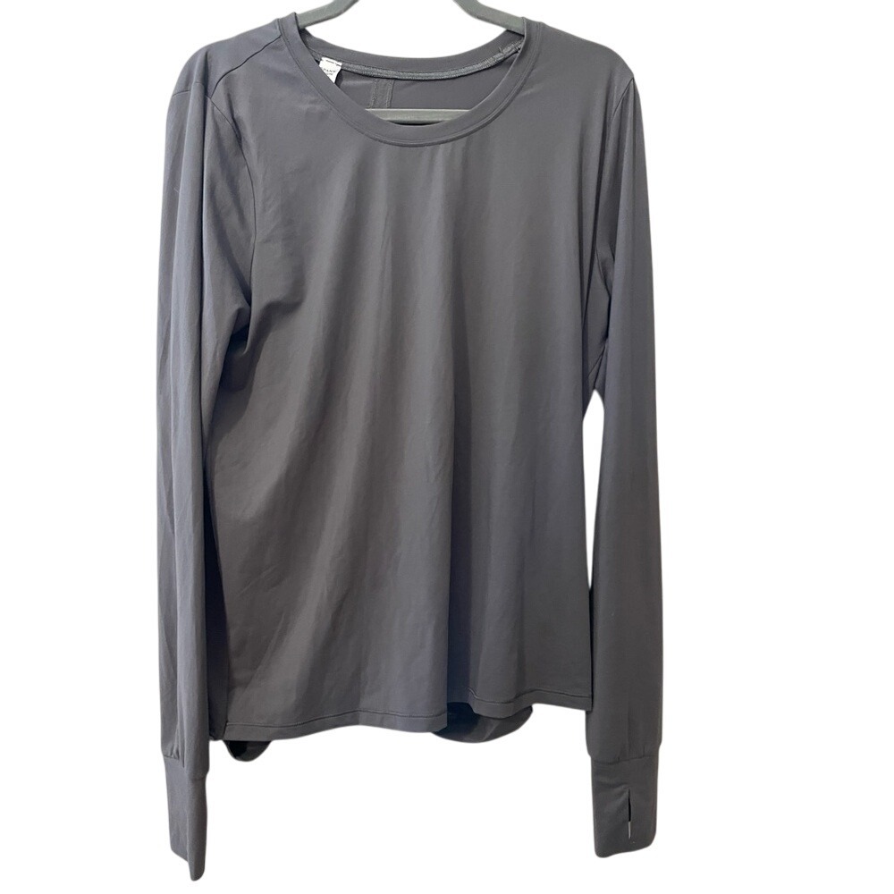 Spanx XL/XG Gray Long Sleeve Top Athletic‎ Activewear Thumb Hole
